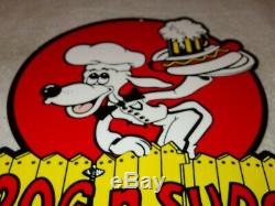 Vintage Dog N Suds Root Beer 12 Baked Metal Diner Restaurant Gasoline Oil Sign