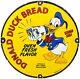 Vintage Donald Duck Porcelain Sign Disney Gas Station Oven Baked Bread Watch