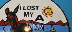 Vintage Donkey Las Vegas Porcelain Toute 66 Gambling Gas Service Pump Sign