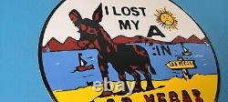 Vintage Donkey Las Vegas Porcelain Toute 66 Gambling Gas Service Pump Sign