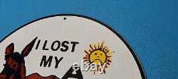 Vintage Donkey Las Vegas Porcelain Toute 66 Gambling Gas Service Pump Sign