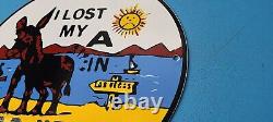 Vintage Donkey Las Vegas Porcelain Toute 66 Gambling Gas Service Pump Sign