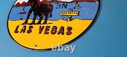 Vintage Donkey Las Vegas Porcelain Toute 66 Gambling Gas Service Pump Sign