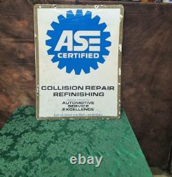 Vintage Double Sided Ase Certified Automotive Sign