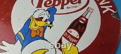 Vintage Dr Pepper Porcelain Gas Soda Cola General Store Beverage Pump Sign
