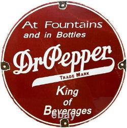 Vintage Dr Pepper Porcelain Sign Gas Station Pump Plate Coca Cola Dew Pepsi Oil