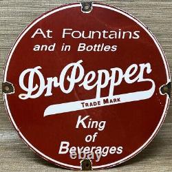 Vintage Dr Pepper Porcelain Sign Gas Station Pump Plate Coca Cola Dew Pepsi Oil