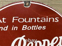 Vintage Dr Pepper Porcelain Sign Gas Station Pump Plate Coca Cola Dew Pepsi Oil