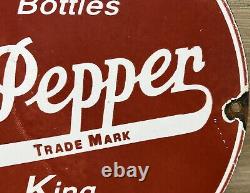 Vintage Dr Pepper Porcelain Sign Gas Station Pump Plate Coca Cola Dew Pepsi Oil