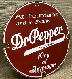 Vintage Dr Pepper Porcelain Sign Gas Station Pump Plate Coca Cola Dew Pepsi Oil