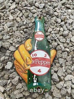 Vintage Dr Pepper Porcelain Sign Soda Pop Beverage Drink Oil Gas Station Store