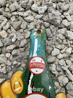 Vintage Dr Pepper Porcelain Sign Soda Pop Beverage Drink Oil Gas Station Store