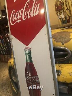 Vintage Drink Coca Cola Refresh Vertical Metal Sign 54 X 18 Gas Oil Soda Pop