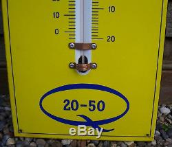 Vintage Duckhams Oil Enamel Sign Thermometer. Vintage Garage