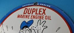 Vintage Duplex Marine Engine Oil Porcelain Gas Pump Service Station Sign