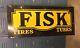 Vintage Early Fisk Tire Gas Oil Sign, Original, Rare, Gas Oil, Litho, Advertising