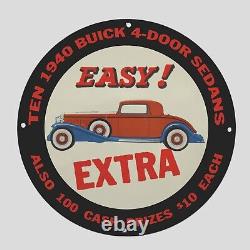 Vintage Easy Extra 1940 Oil Porcelain Gas Pump Sign