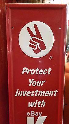 Vintage Embossed 72 x 12 Protect Your Investment With Kendall Motor Oil Sign