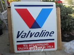 Vintage Embossed NOS Valvoline GAS Station SIGN Pump Oil 55 x 48 LARGE QTY 80's