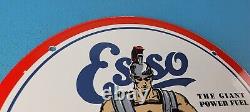 Vintage Esso Gasoline Porcelain Enamel Gas Oil Service Station Pump Plate Sign