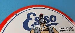 Vintage Esso Gasoline Porcelain Enamel Gas Oil Service Station Pump Plate Sign