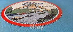 Vintage Esso Gasoline Porcelain Enamel Gas Oil Service Station Pump Plate Sign