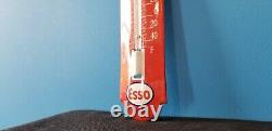 Vintage Esso Gasoline Porcelain Gas Auto Oil Drop Sign Service Sales Thermomete