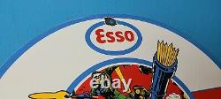 Vintage Esso Gasoline Porcelain Gi Joe Gas Oil Service Station Pump Plate Sign