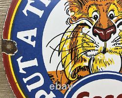 Vintage Esso Gasoline Porcelain Sign Put A Tiger In Your Tank Gas Oil Pump Plate