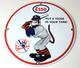 Vintage Esso Gasoline Sign Advertising Gas Pump Yankee Baseball Porcelain Sign