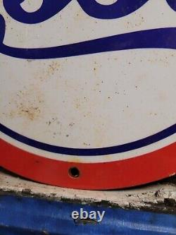 Vintage Esso Porcelain Sign Car Motor Oil Gas Station Service Pump Plate Lube