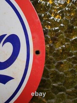 Vintage Esso Porcelain Sign Car Motor Oil Gas Station Service Pump Plate Lube
