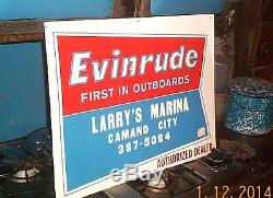 Vintage Evinrude Outboard Boat Motor Metal Sign Gasoline Oil Camano City WA