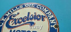 Vintage Excelsior Porcelain Mills Oil Company Service Station Pump Lubester Sign