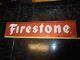 Vintage Firestone Tires Advertising 2-sided Gas Oil Orange Advertising Sign
