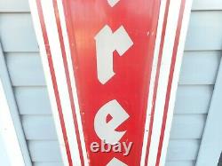 Vintage FIRESTONE TIRES Vertical Bowtie GAS OIL STATION Advertising Metal SIGN