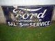 Vintage Ford Sales And Service Auto Car Gas Oil Porcelain Advertising Sign