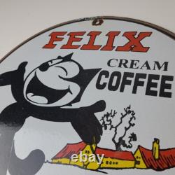 Vintage Felix Coffee Sign Cream Coffee Advertising Gas Oil Pump Sign