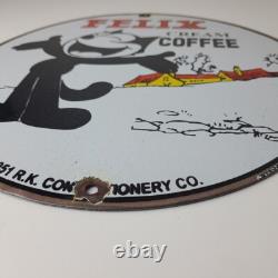 Vintage Felix Coffee Sign Cream Coffee Advertising Gas Oil Pump Sign