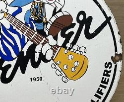 Vintage Fender Guitars Porcelain Stratocaster Sign Sales Service Gas Oil Amp