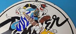 Vintage Fender Sign Guitars Amplifiers Music Porcelain Gas Station Sign