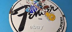 Vintage Fender Sign Guitars Amplifiers Music Porcelain Gas Station Sign
