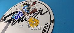 Vintage Fender Sign Guitars Amplifiers Music Porcelain Gas Station Sign