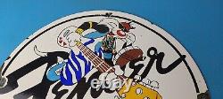 Vintage Fender Sign Guitars Amplifiers Music Porcelain Gas Station Sign