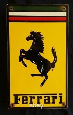 Vintage Ferrari Parts / Service Gas /oil Porcelain Advertising Sign