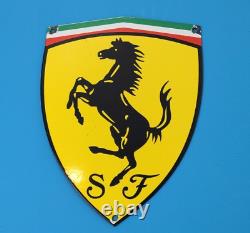 Vintage Ferrari Porcelain 11 Gas Automobile Badge Shield Service Station Sign