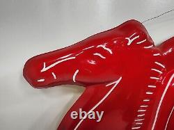 Vintage Fiberglass 48 x 36 Mobil Pegasus Horse Logo Sign Red