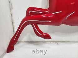 Vintage Fiberglass 48 x 36 Mobil Pegasus Horse Logo Sign Red