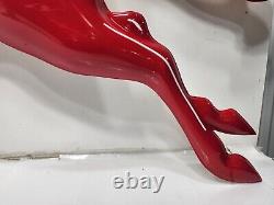 Vintage Fiberglass 48 x 36 Mobil Pegasus Horse Logo Sign Red