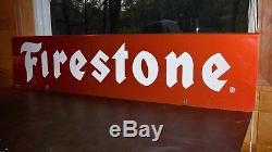 Vintage Firestone Tires Gas Station Oil 48 Double Sided Metal Sign